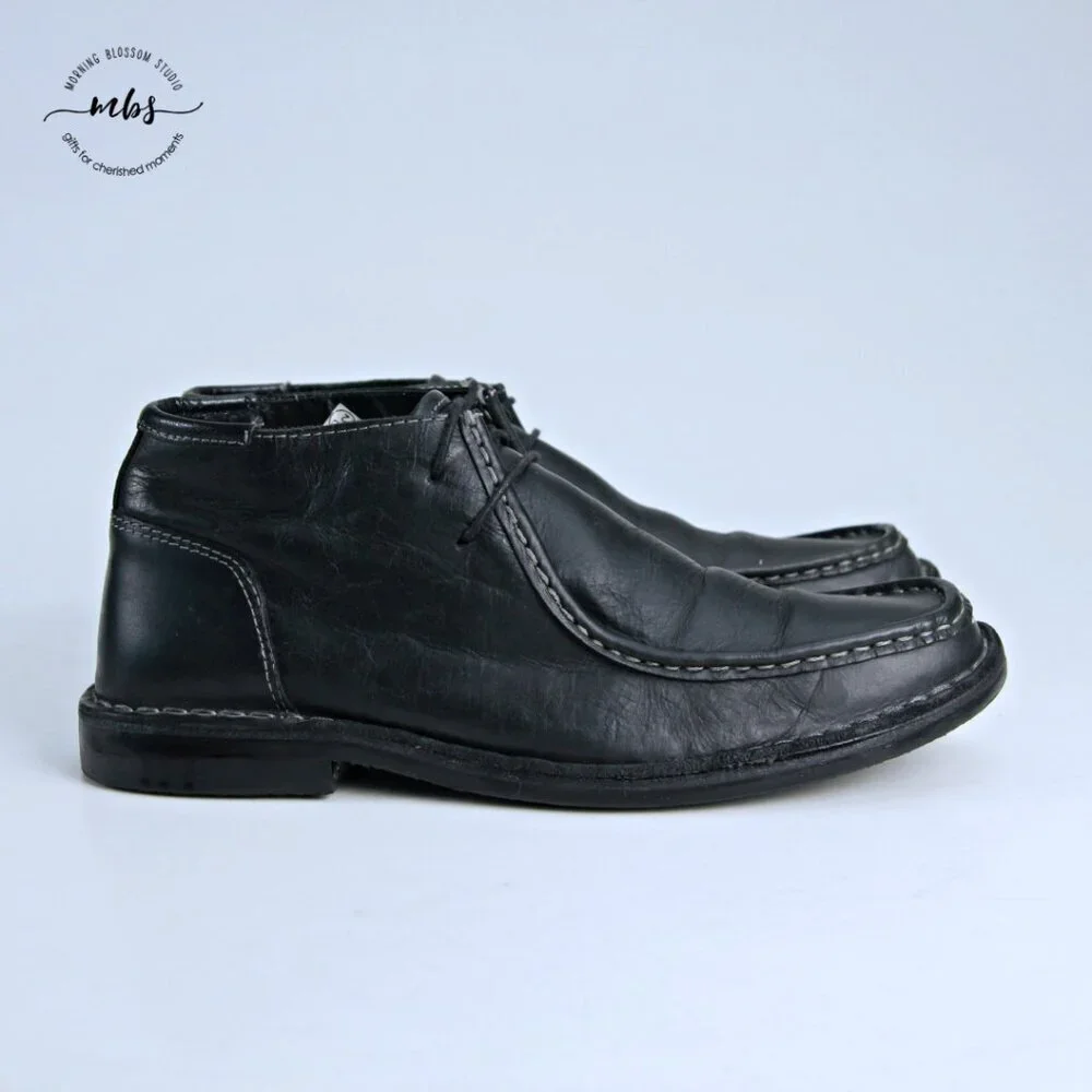 Steve Madden Handler Wallabee Boots Black Men 8